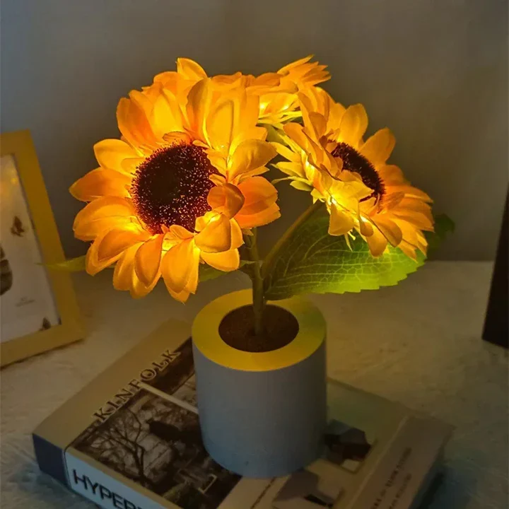 Rechargeable Sunflower Night Light for Kids and Nursery Decor-Orizon Depot