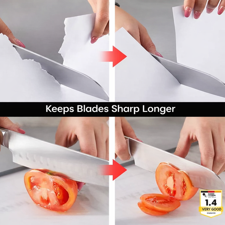 Two-Stage Knife Sharpener with Stable Guide Slots for Better Cutting