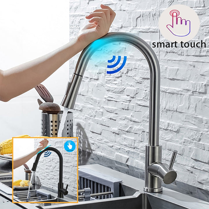 Kitchen Faucet with Pull-Out Sprayer and Touchless Sensor-Orizon Depot