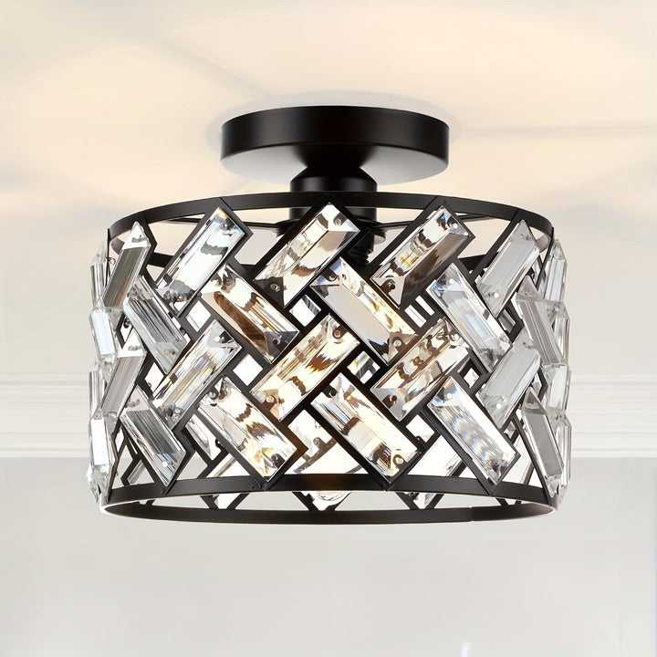 Elegant Crystal Semi Flush Mount Ceiling Light | Decorative Fixture