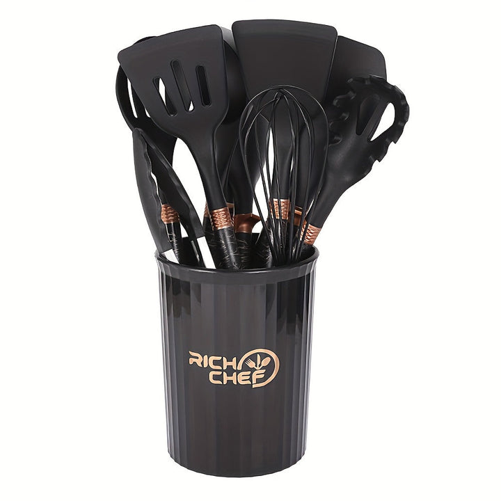 Elegant Silicone Kitchen Utensil Set for Joyful Cooking Experience-Orizon Depot