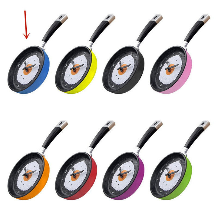 Silent Wall Clock with Fried Egg Pan Design-Orizon Depot