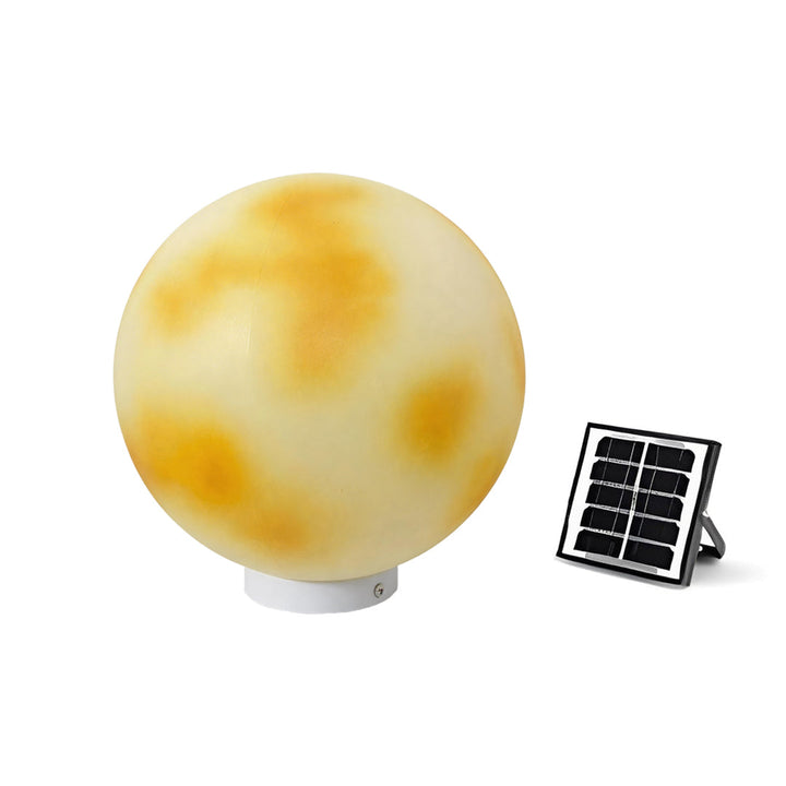 Moon-Shaped Stone Outdoor Decorative Pillar Light