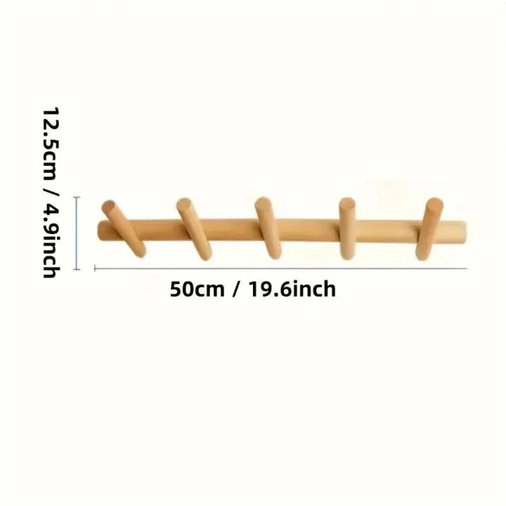 Solid Oak Wall Rack | Stylish Organizer for Home Storage
