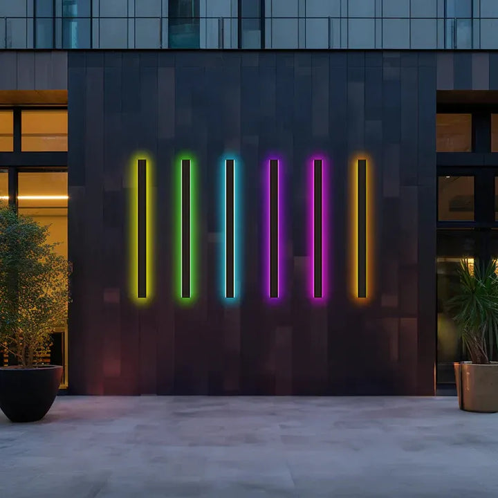 Linear Black Minimalist LED Outdoor Wall Light-Orizon Depot