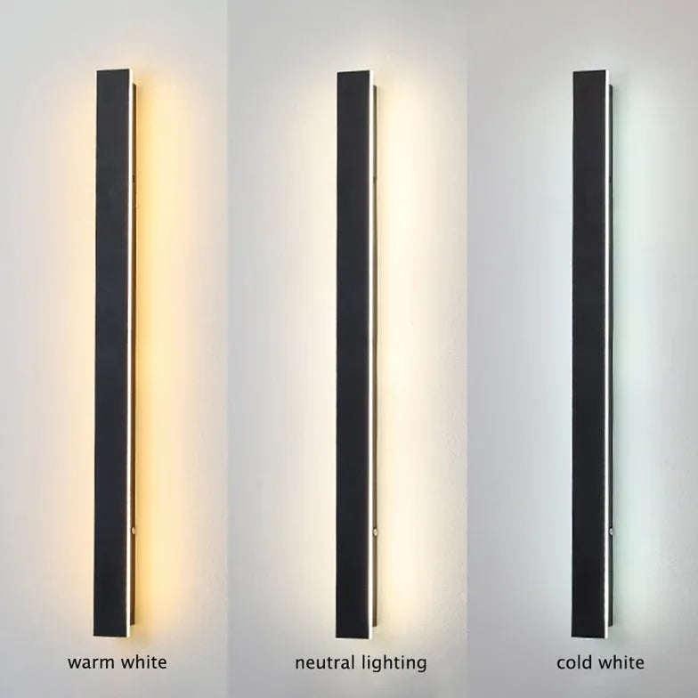 Linear Black Minimalist LED Outdoor Wall Light-Orizon Depot