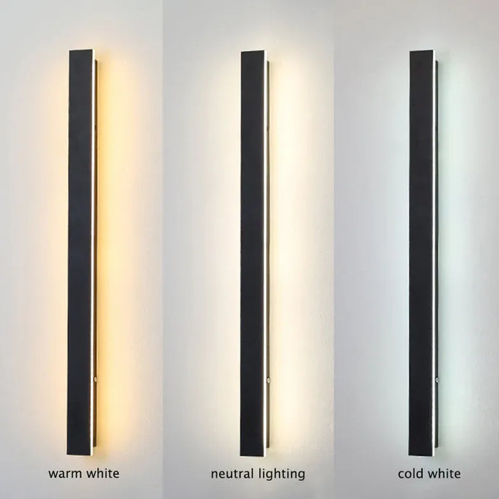 Linear Black Minimalist LED Outdoor Wall Light-Orizon Depot