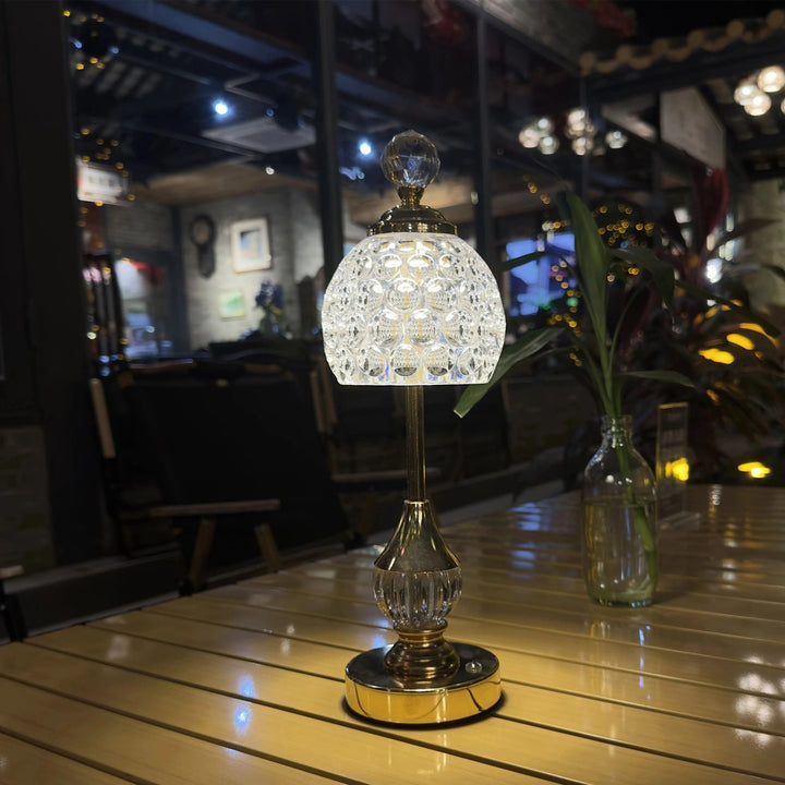 Rechargeable LED Bedside Table Lamp with Crystal Touch Design