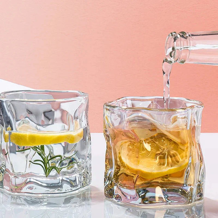Elegant Glacier Ripple Whisky Glass - Perfect for Any Occasion-Orizon Depot