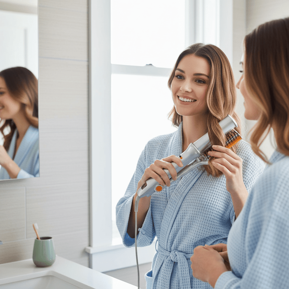 2-in-1 Rotating Hair Brush for Effortless Styling and Smoothing-Orizon Depot