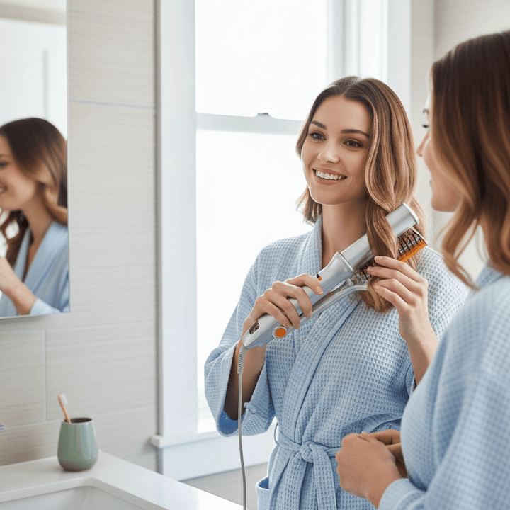 2-in-1 Rotating Hair Brush for Effortless Styling and Smoothing-Orizon Depot