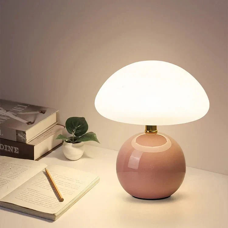 Elegant French Cream Mushroom Table Lamp for Home Decor