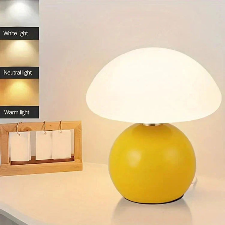 Elegant French Cream Mushroom Table Lamp for Home Decor
