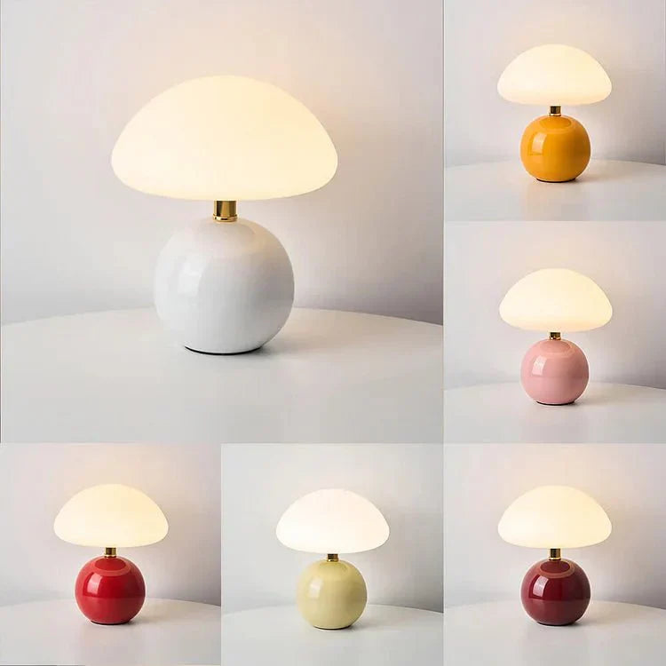 Elegant French Cream Mushroom Table Lamp for Home Decor