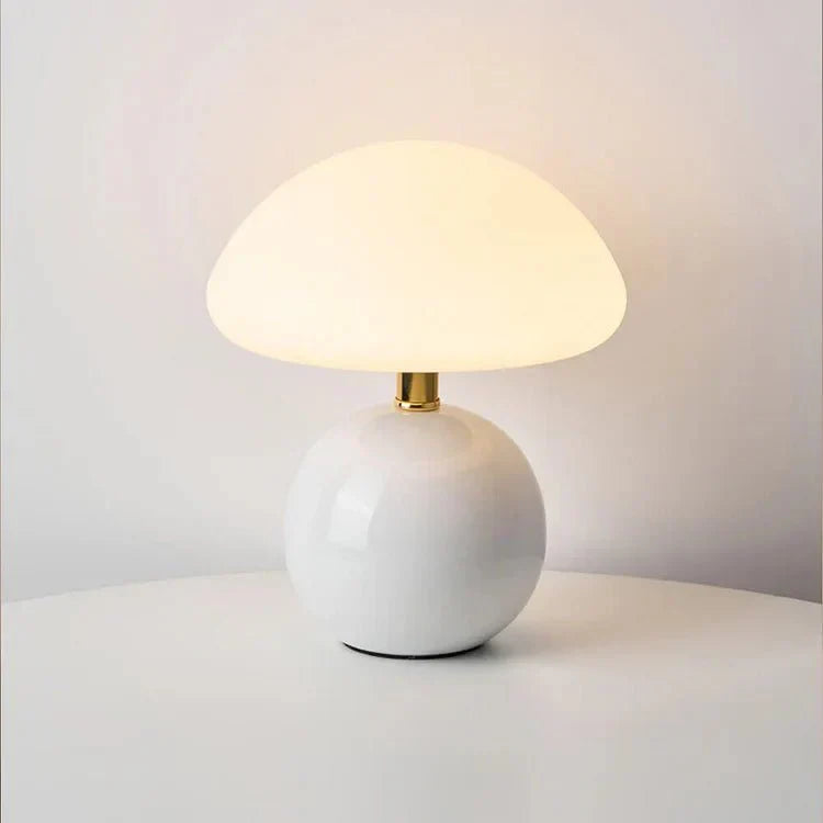 Elegant French Cream Mushroom Table Lamp for Home Decor