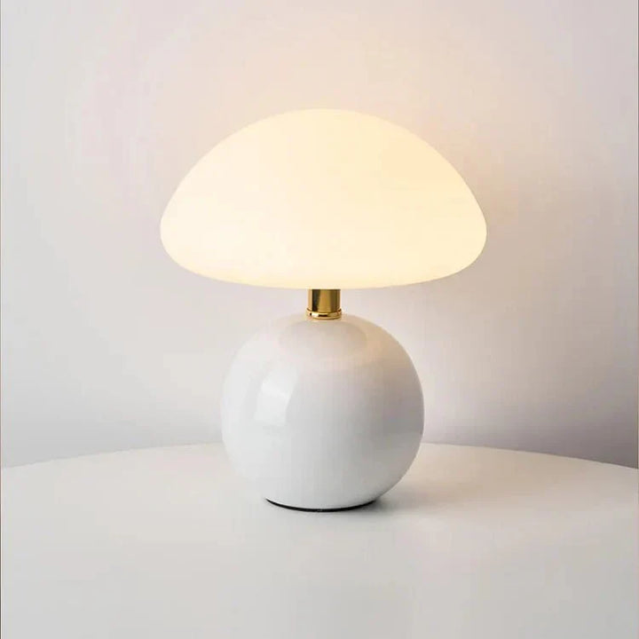 Elegant French Cream Mushroom Table Lamp for Home Decor