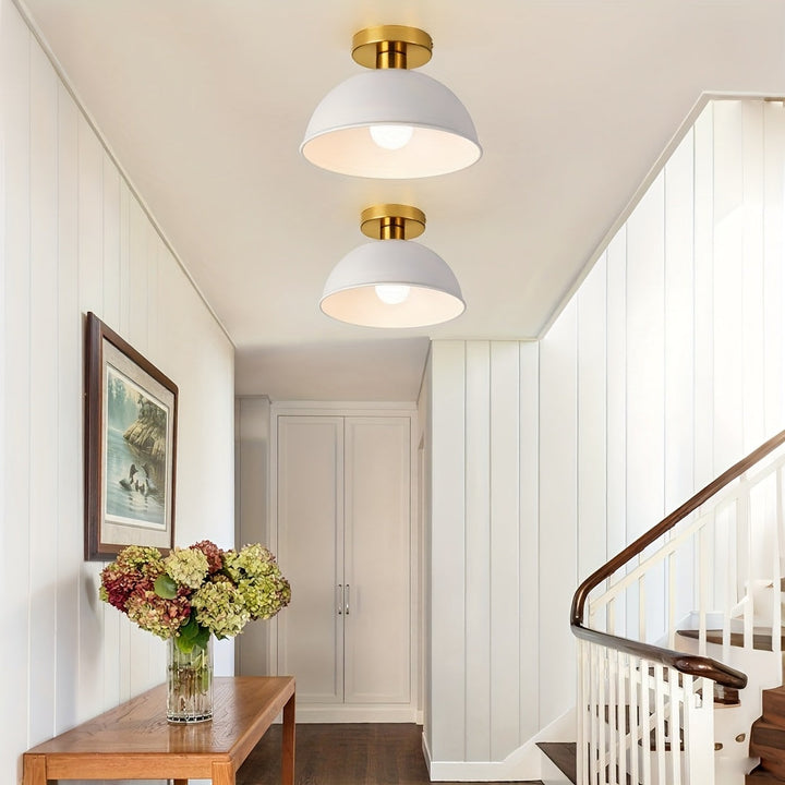 Contemporary Semi-Flush Ceiling Light Fixture | Matte Metal Design