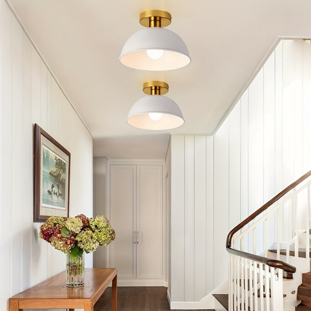 Contemporary Semi-Flush Ceiling Light Fixture | Matte Metal Design