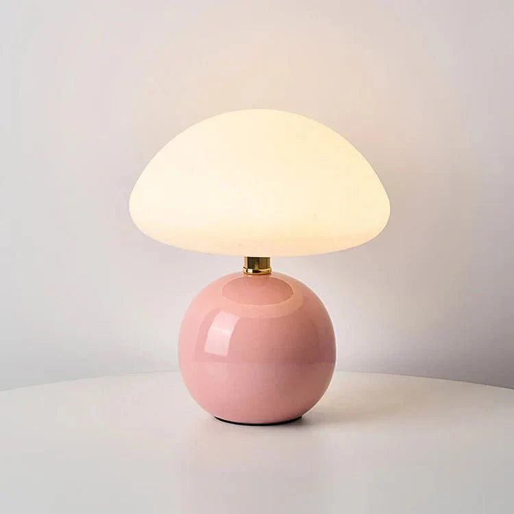 Elegant French Cream Mushroom Table Lamp for Home Decor