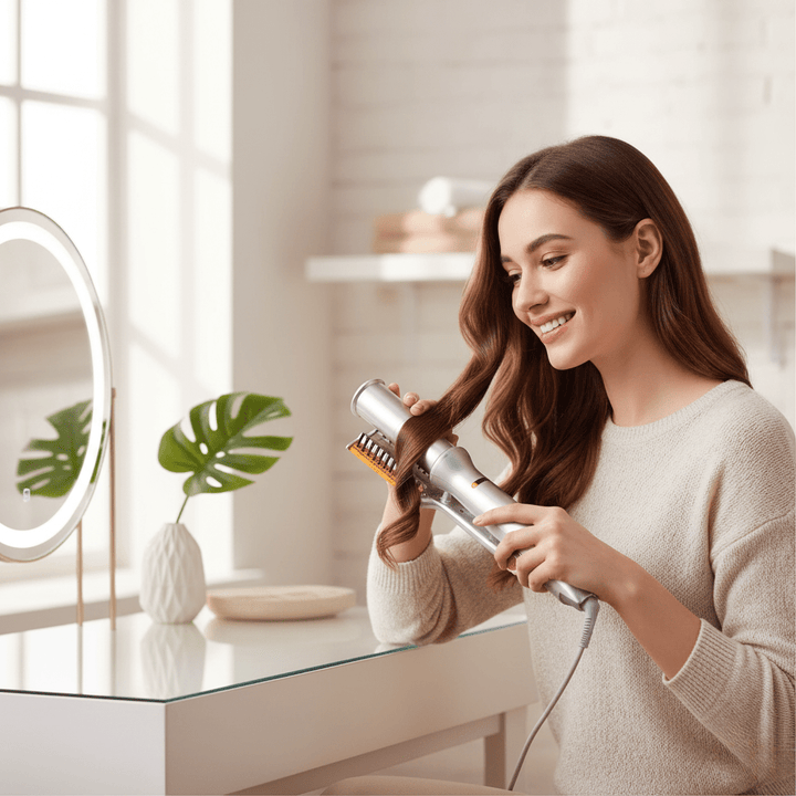 2-in-1 Rotating Hair Brush for Effortless Styling and Smoothing-Orizon Depot