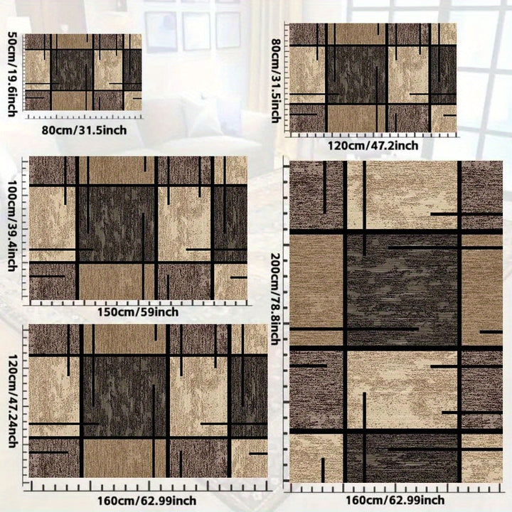 Geometric Elegance Area Rug | Modern Washable Non-Slip Mat