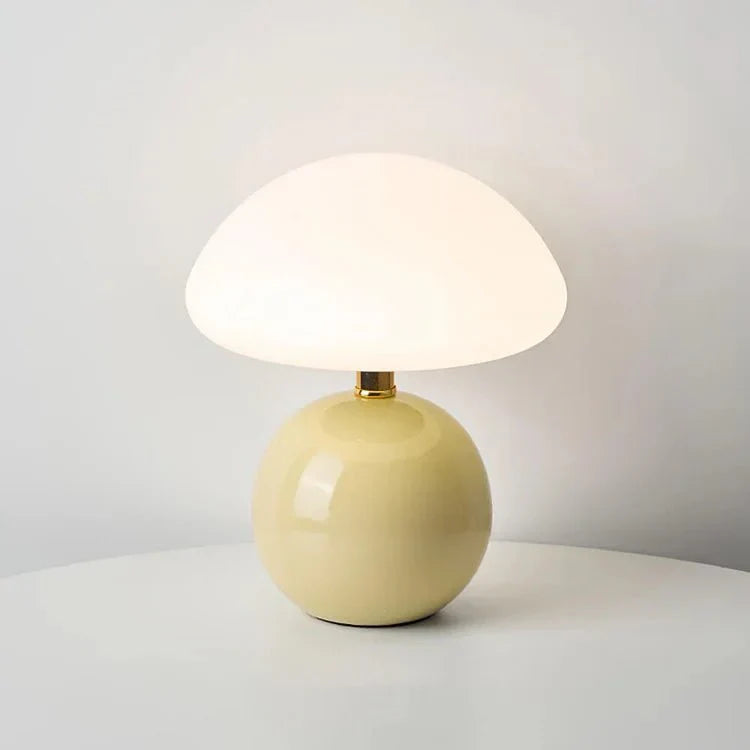 Elegant French Cream Mushroom Table Lamp for Home Decor