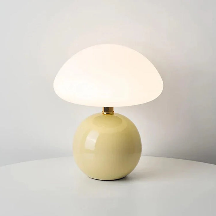 Elegant French Cream Mushroom Table Lamp for Home Decor