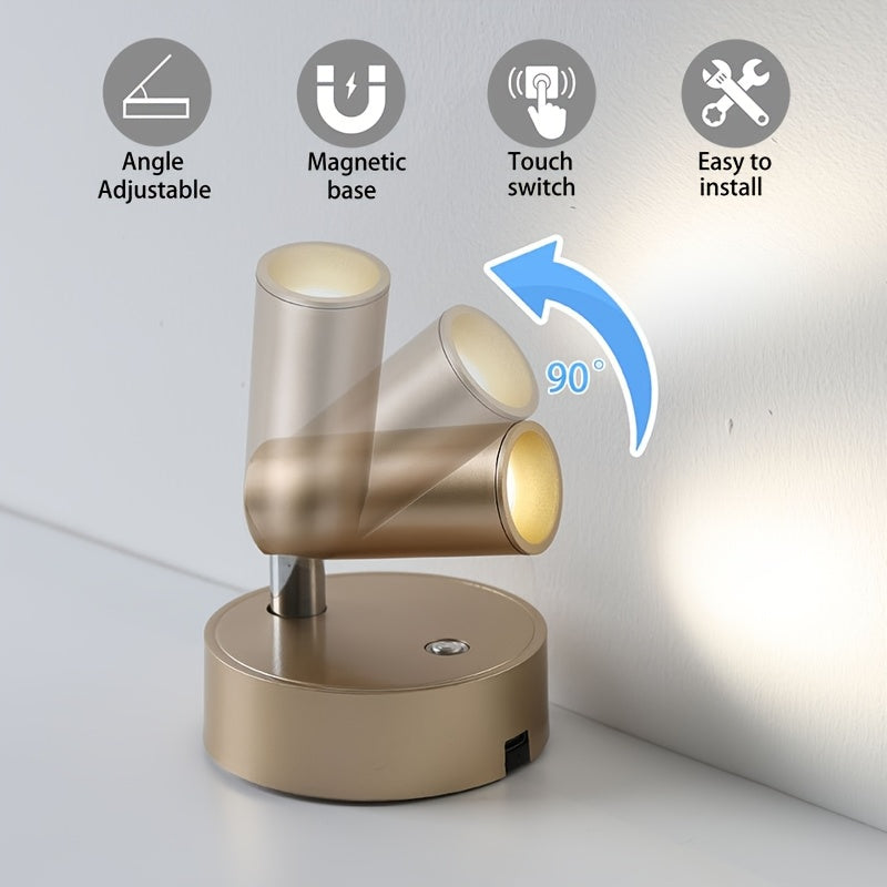 Rechargeable Magnetic Wall Light with Touch Control and Wireless Design