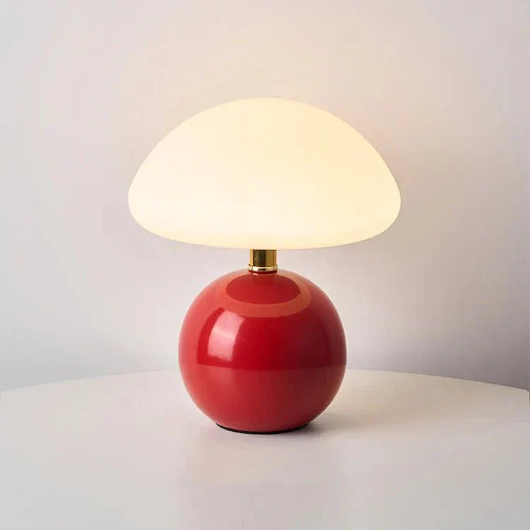 Elegant French Cream Mushroom Table Lamp for Home Decor