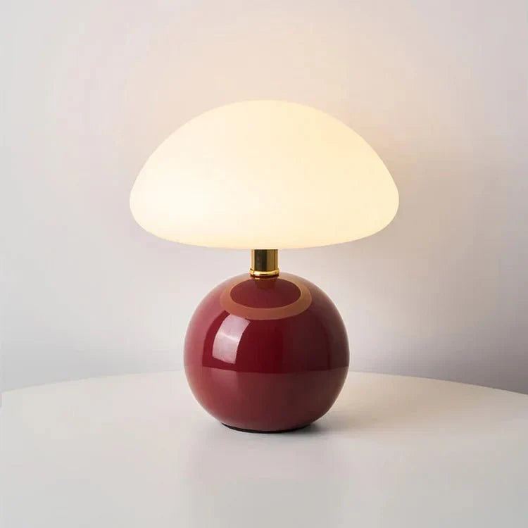 Elegant French Cream Mushroom Table Lamp for Home Decor
