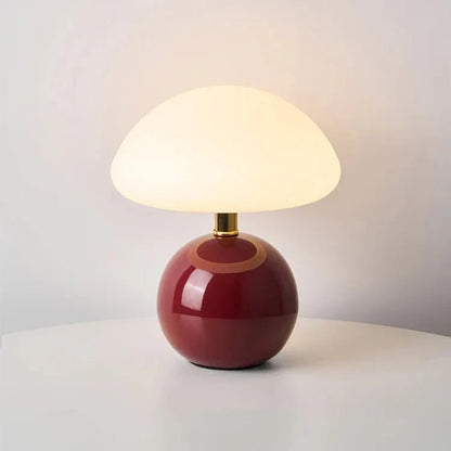 Elegant French Cream Mushroom Table Lamp for Home Decor