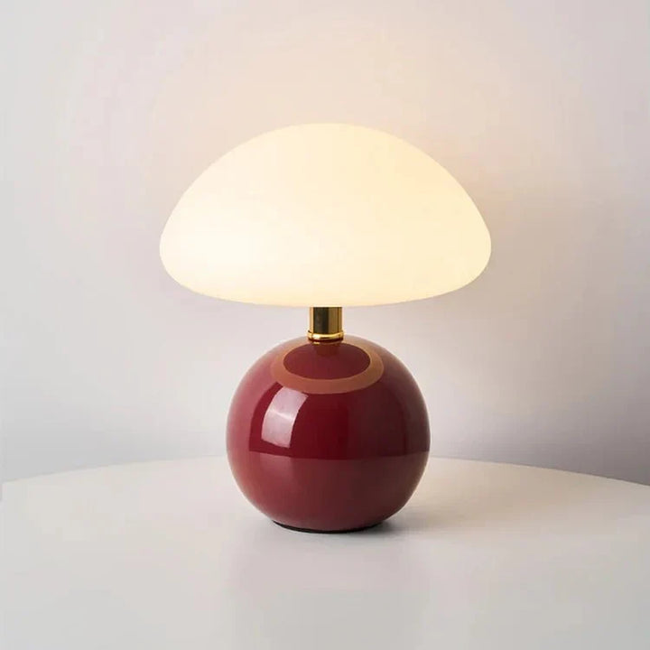 Elegant French Cream Mushroom Table Lamp for Home Decor