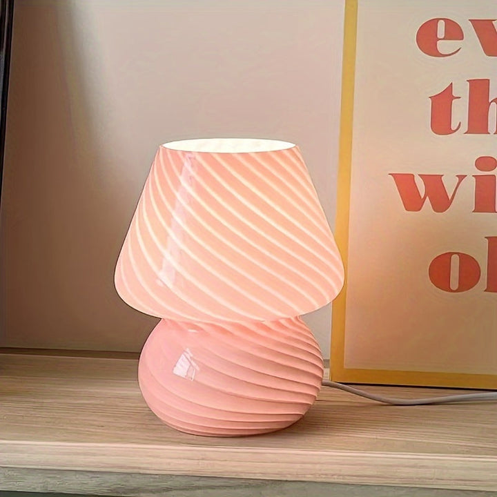 Murano-Style Glass Mushroom Lamp | Dimmable USB Table Light