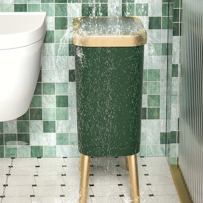 15L Stylish Odour-Sealing Trash Can with Elevated Legs | Modern Waste Bin for Kitchen, Living Room & Bathroom-Orizon Depot