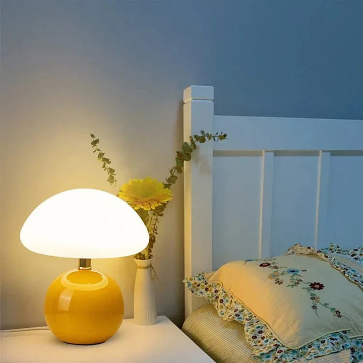 Elegant French Cream Mushroom Table Lamp for Home Decor