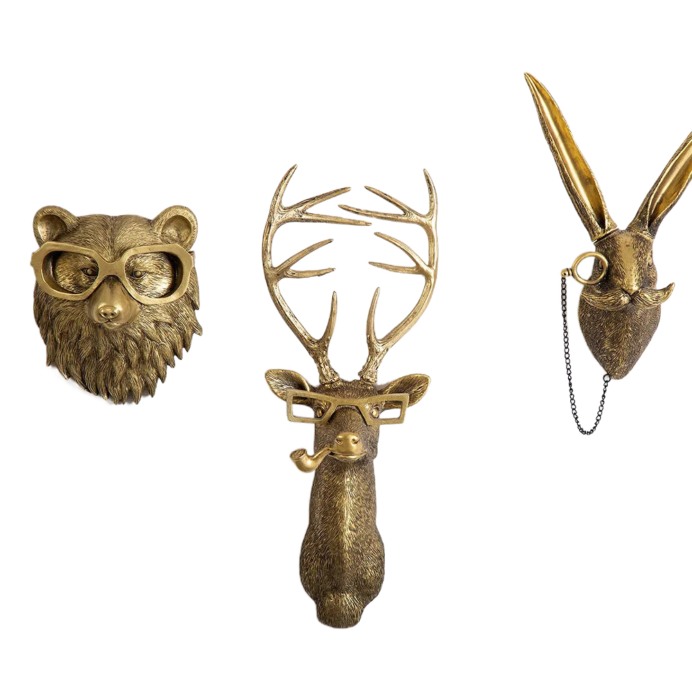 Antique Bronze Resin Deer Head Wall Hook for Decorative Storage-Orizon Depot