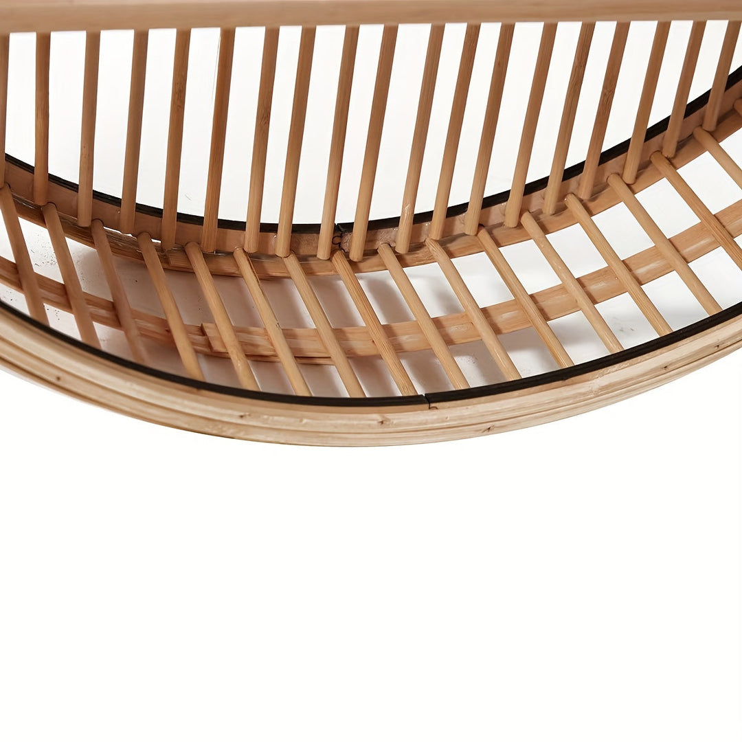 Handmade Round Bamboo Wall Shelf | Boho Floating Organizer