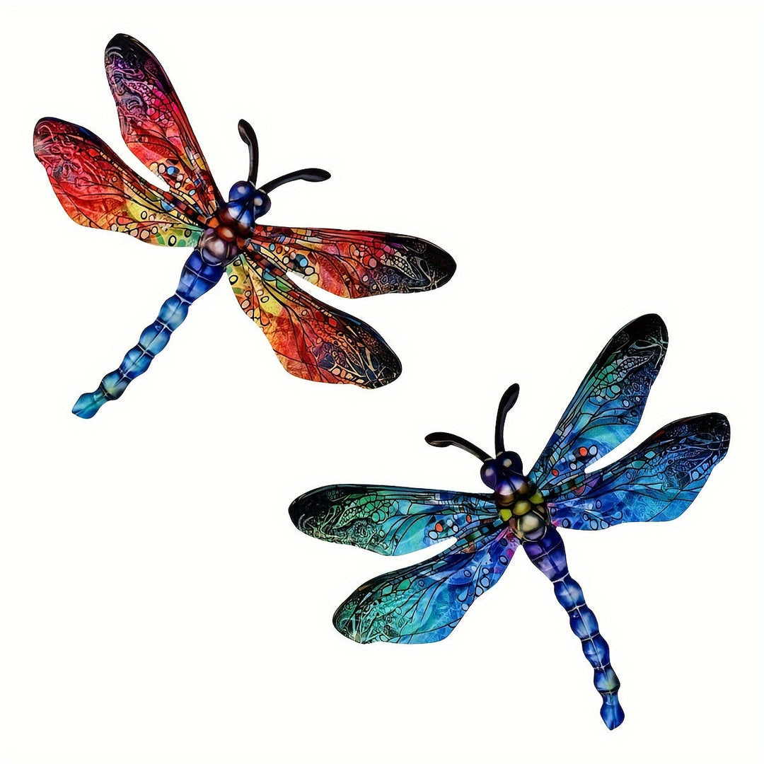 Vibrant Dragonfly Metal Wall Art – Artistic Outdoor Decoration-Orizon Depot