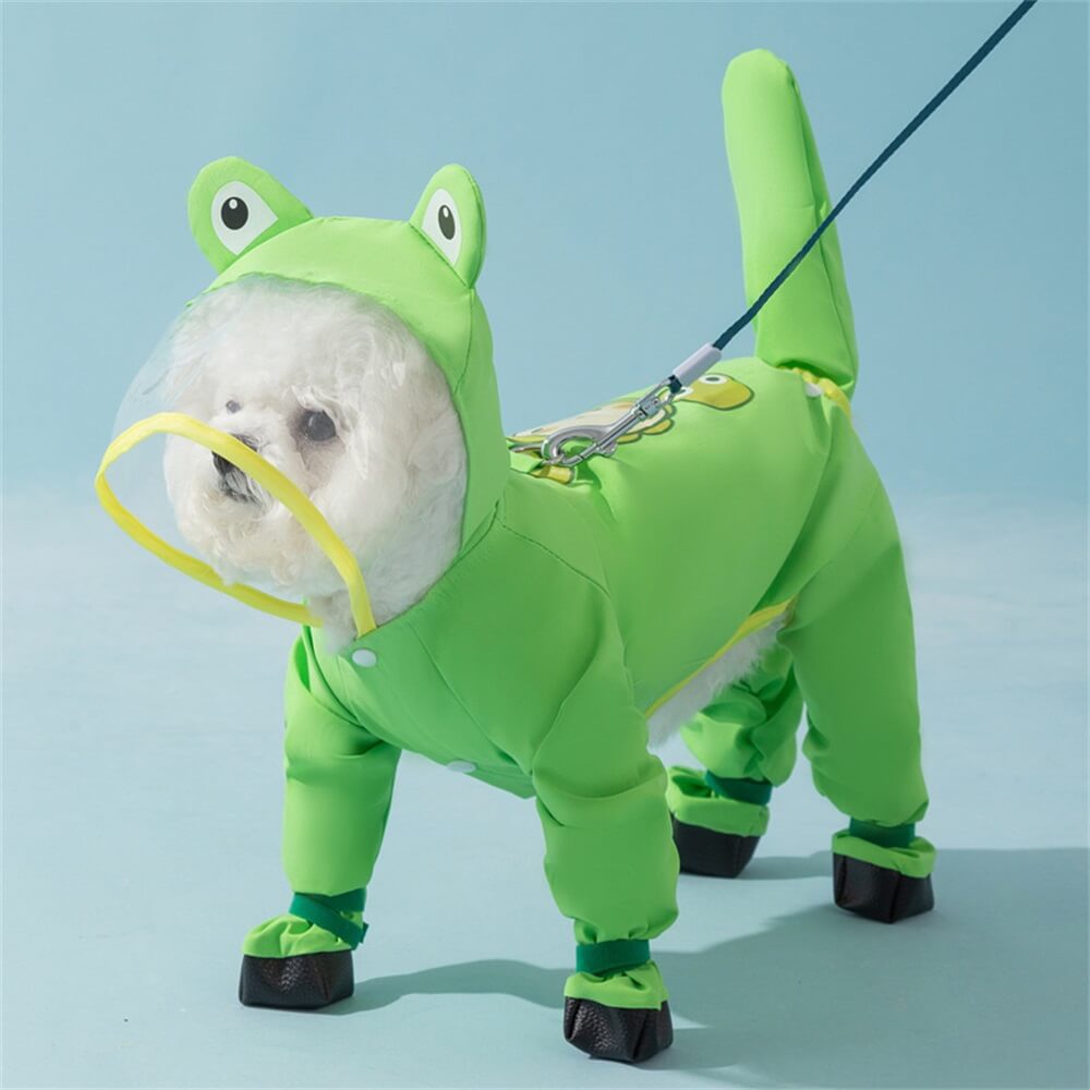 Waterproof Dog Raincoat with Tail - Animal Shaped Overall Cover-Orizon Depot