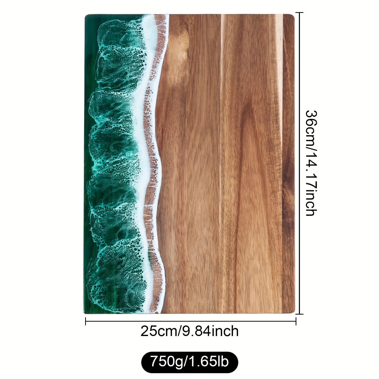 Ocean-Inspired Acacia Wood Cutting Board | Wave-Design Cheese & Serving Board-Orizon Depot