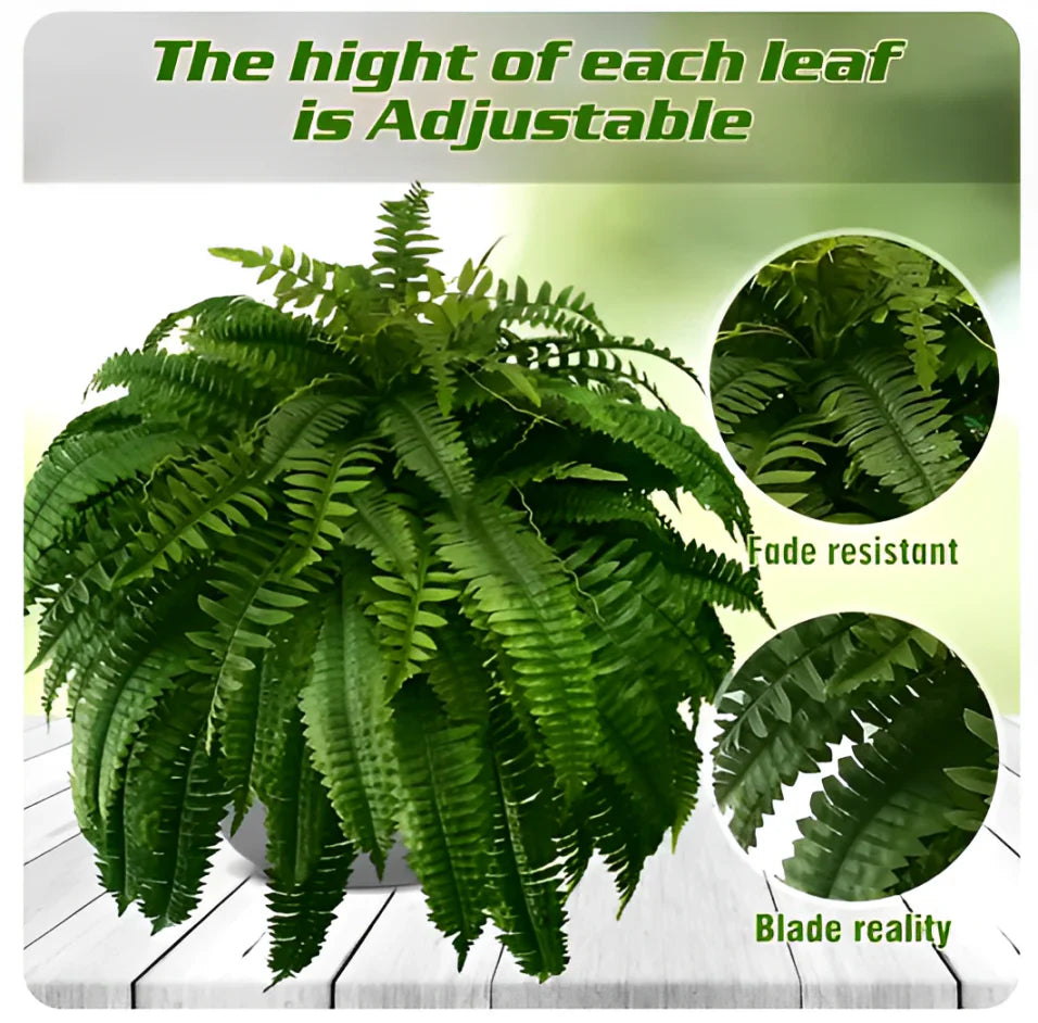 UV-Resistant Realistic Artificial Boston Fern for Outdoor Decor