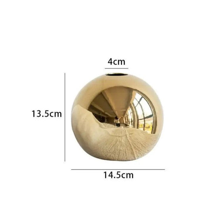 Elegant Golden Ball Vase for Home Decor and Floral Arrangements-Orizon Depot