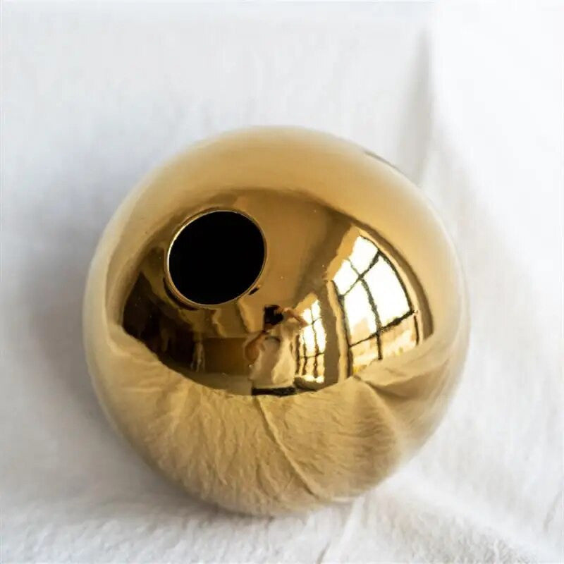 Elegant Golden Ball Vase for Home Decor and Floral Arrangements-Orizon Depot