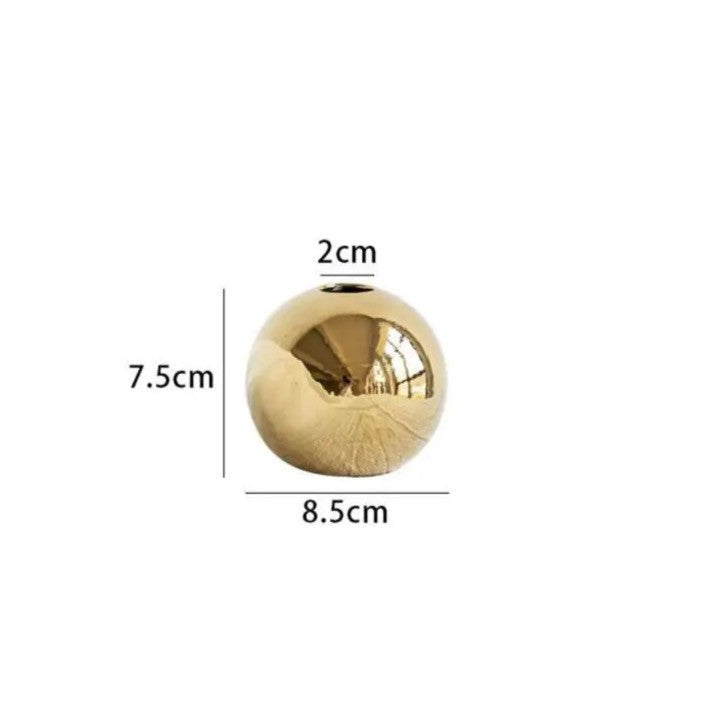 Elegant Golden Ball Vase for Home Decor and Floral Arrangements-Orizon Depot