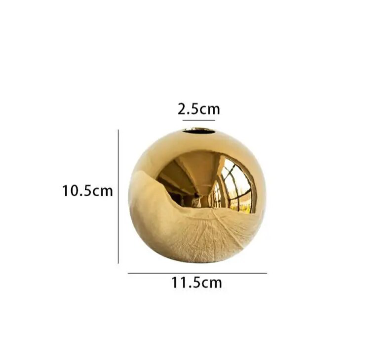 Elegant Golden Ball Vase for Home Decor and Floral Arrangements-Orizon Depot