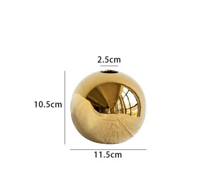 Elegant Golden Ball Vase for Home Decor and Floral Arrangements-Orizon Depot