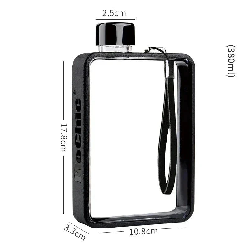 Flat Transparent Water Bottle for Easy Hydration-Orizon Depot
