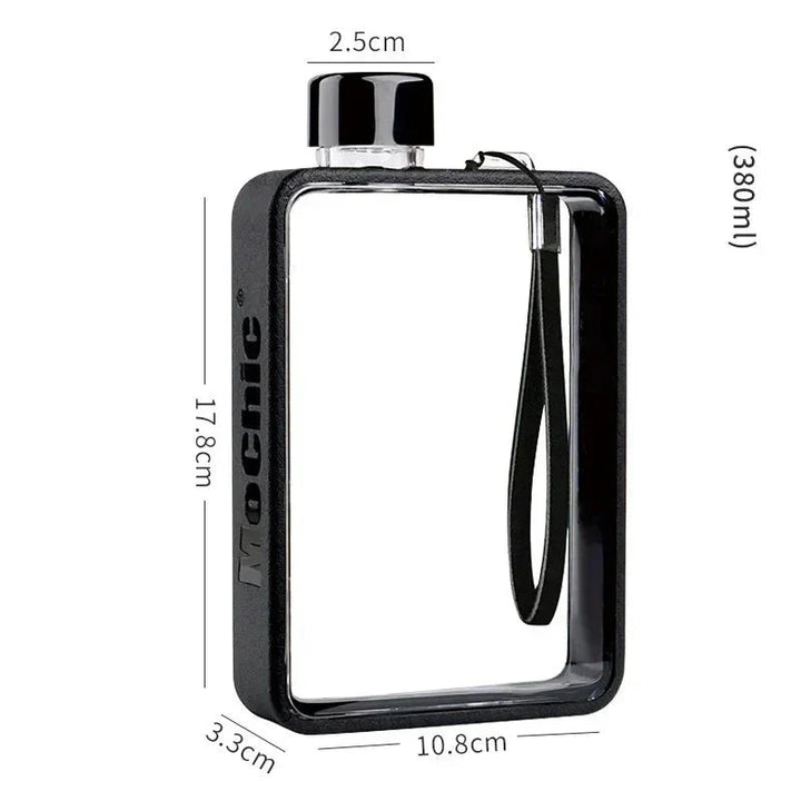 Flat Transparent Water Bottle for Easy Hydration-Orizon Depot