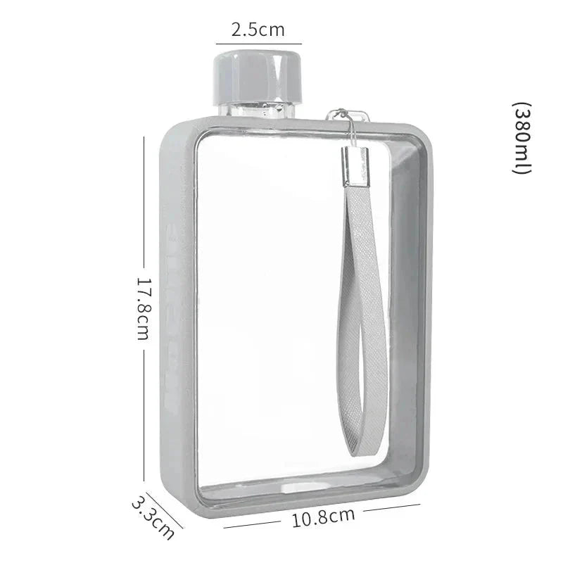 Flat Transparent Water Bottle for Easy Hydration-Orizon Depot
