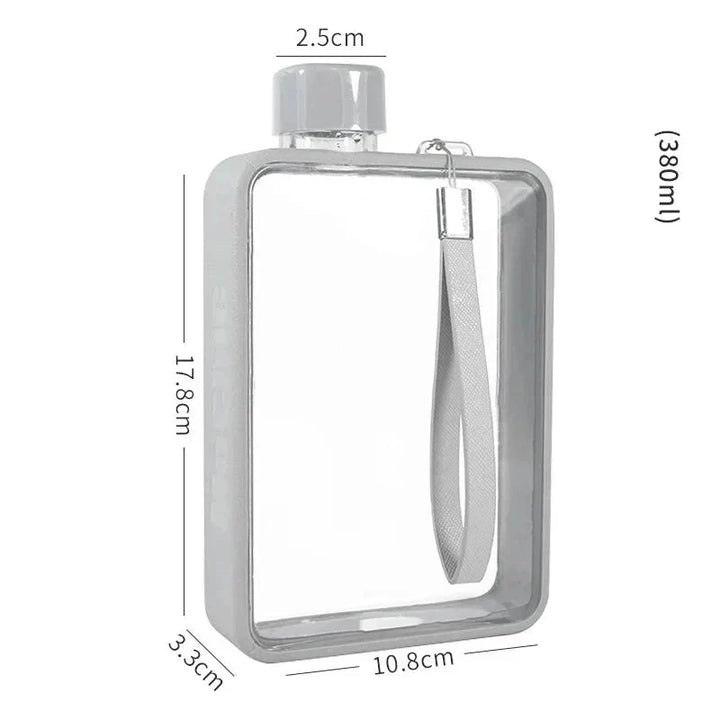 Flat Transparent Water Bottle for Easy Hydration-Orizon Depot